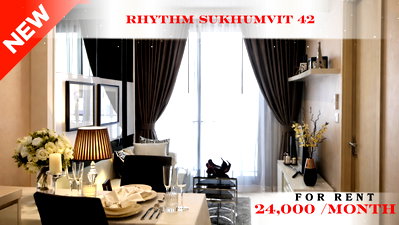 Condos for rent : 🍀🍀 Cozy Room 🍀 For Rent 📍 Rhythm Sukhumvit 42 🚆 Near Ekkamai BTS Station  (Line: @rent2022) ✨Ready to move in  🔖 PC: A10768