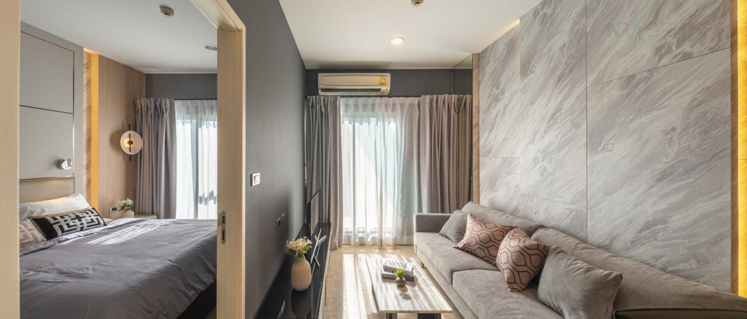 รูป 🚩 ให้เช่าคอนโด เดอะ เครสท์ สุขุมวิท 34 อาคาร 1 ชั้น 9 1 ห้องนอน ขนาด 35 ตรม ใกล้ The Em District - รูปที่ 2/8