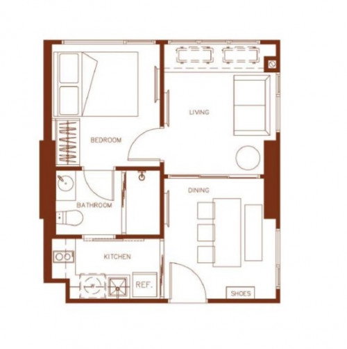 รูป For Rent 🚩 XT ห้วยขวาง - ห้อง 1 bed ขนาด 35 ตร.ม. 🎉Layout ห้องสวย  กั้นแยกเป็นสัดส่วน ⭐️ ราคาเช่า 20,000 บาท - รูปที่ 16/16