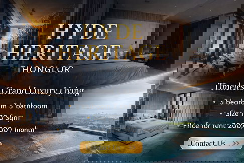 🍀🍀 GRAND LUXUR ✨✨ให้เช่า📌 ไฮด์ เฮอริเทจ ทองหล่อ (Line: @rent2022)BTS ทองหล่อ พร้อมเข้าอยู่ 🔖A10938