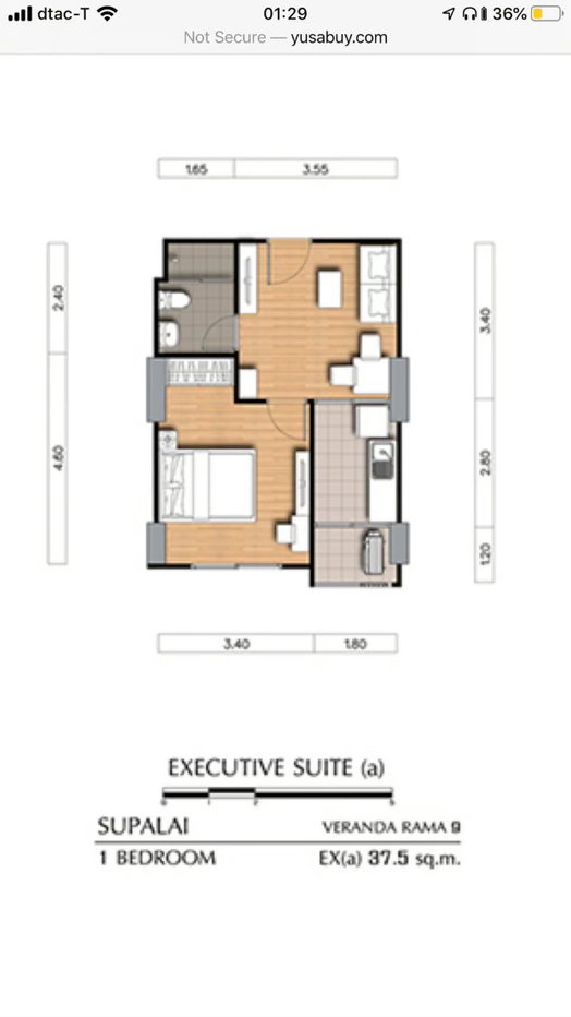 รูป 🔥 เช่า 14,000 ได้ 37.5 ตร.ม. พระราม 9 ห้องใหญ่ คุ้มสุดในโครงการ 🔥 - รูปที่ 14/14