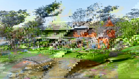 วิลล่าริมน้ำสไตล์ไทยประยุกต์ – ใกล้ มศว. องครักษ์ รังสิต ใหญ่มากกว่า 600 กว่าตารางวา 