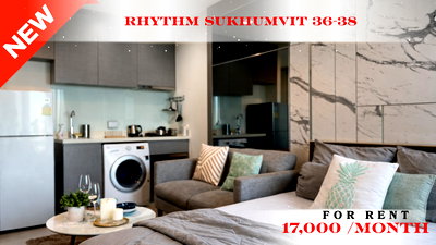 Condos for rent Bangkok : 🍀🍀 Modern Room 💙 For Rent 📍 Rhythm Sukhumvit 36-38 🚆 Near Thong Lo BTS Station  (Line: @rent2022) ✨Ready to move in 🔖 PC: A04010