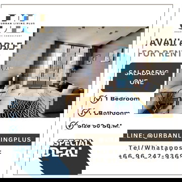 ( UL2602201 ) Tel/Line 096-2479369, FOR RENT Saladaeng One 1 bedroom, 1 bathroom 52 Sq.M., fully furnished, ready to move in