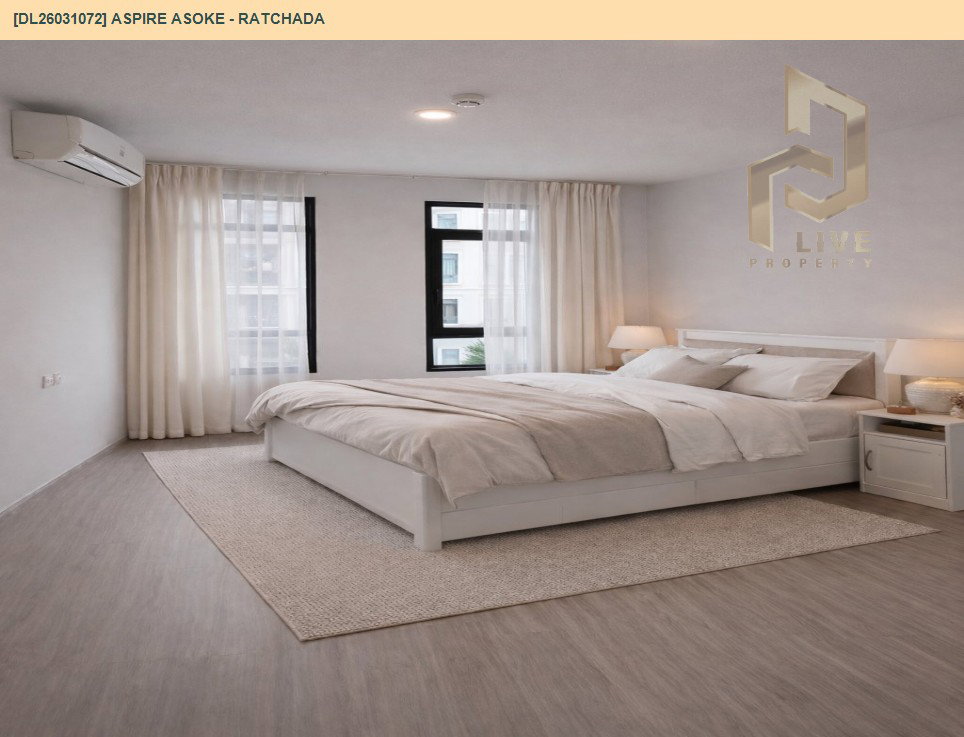 รูป DL26031072 ให้เช่าคอนโด แอสปาย อโศก - รัชดา (Aspire Asoke - Ratchada) ใกล้ MRT พระราม 9 พร้อมเข้าอยู่ โทรด่วน 0800343450 LineID @655ebbvc - รูปที่ 4/5