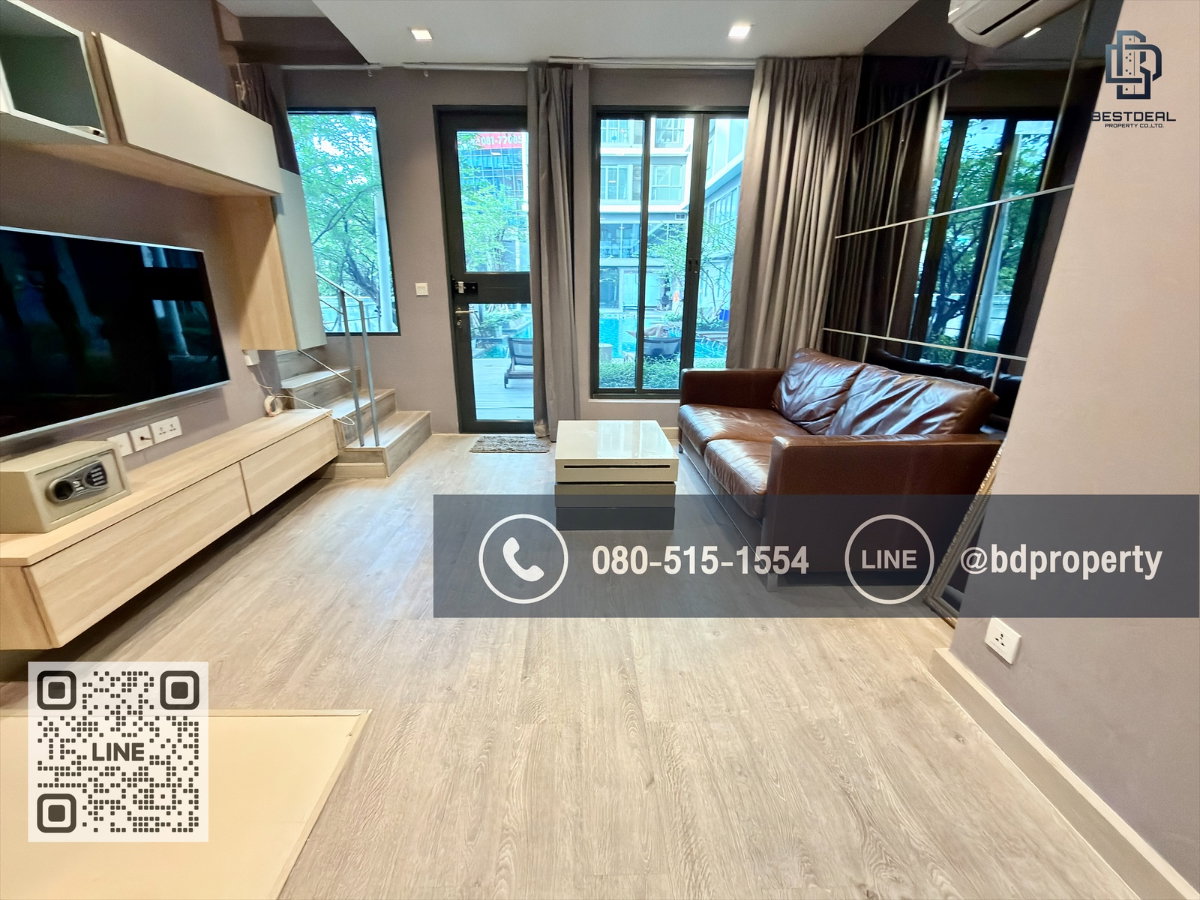 รูป Bestdeal ให้ด่วน!!! Duplex 1 Bed ราคา 24,000 บาท/เดือน  เฟอร์นิเจอร์และเครื่องใช้ไฟฟ้าครบ ใกล้MRTและเซ็นทรัลพระราม 9 เพียง 80 ม. - รูปที่ 1/15