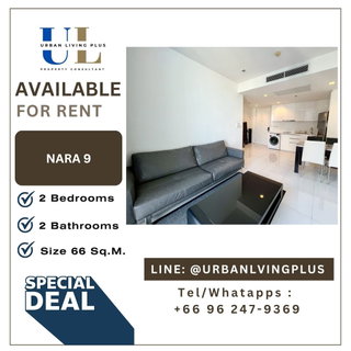 รูปภาพ ( UL2603011 ) Tel/Line 096-2479369, FOR RENT!! Nara9 Condo 2 bedrooms, 2 bathrooms, Size 66 Sq.M. Nice room !!! 🔥🔥🔥
