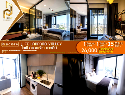 Condos for rent : DL26030934 Condo for rent, Life Ladprao Valley near BTS Ha Yaek Lat Phrao, ready to move in, call urgently 0653619502 LineID @897iyzll