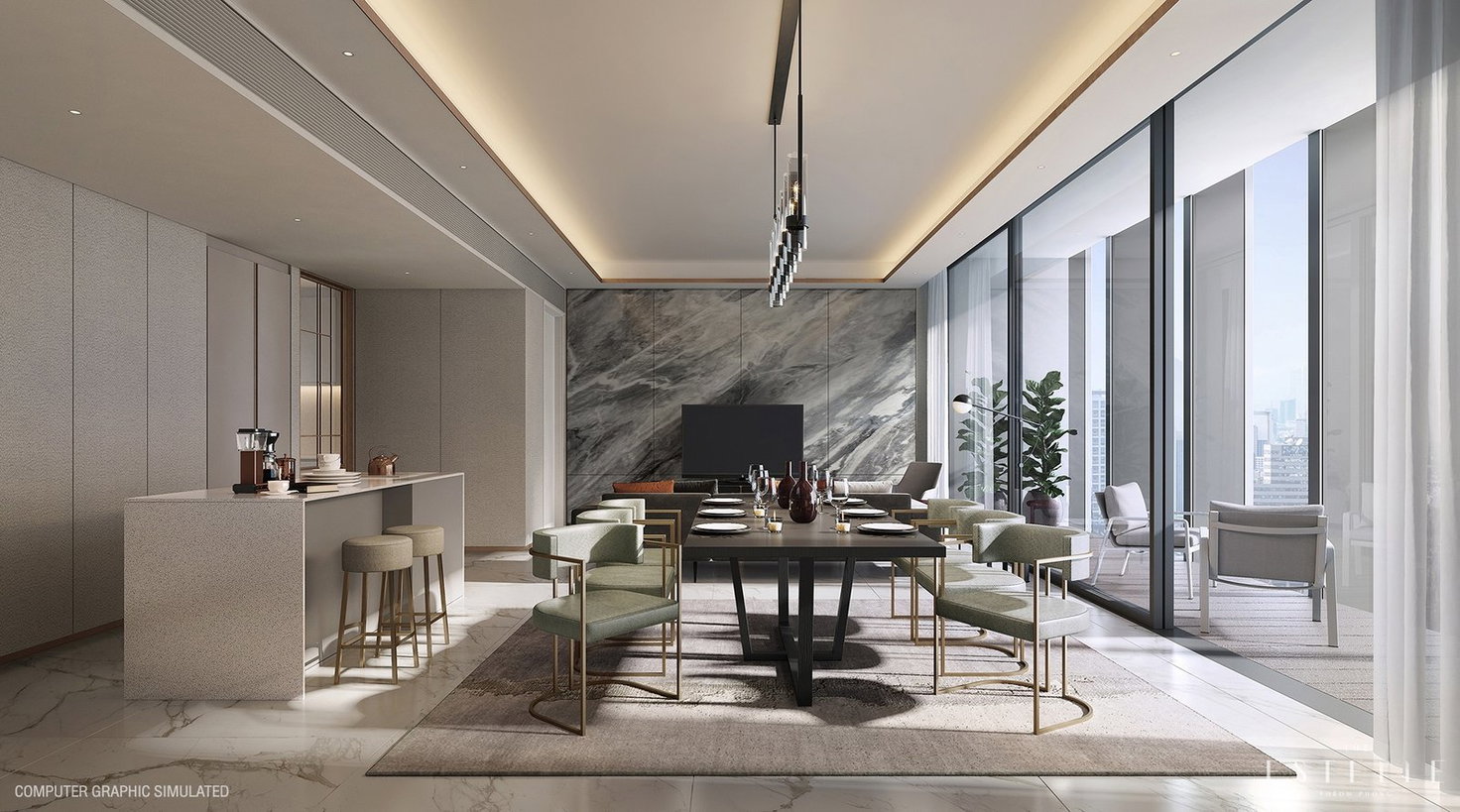 รูป LTH5455 – The Estelle Phrom Phong FOR SALE 3 beds 3 baths size 160 Sq.M. Nearby BTS Phrom Phong station ONLY 61.89 MB - รูปที่ 4/4