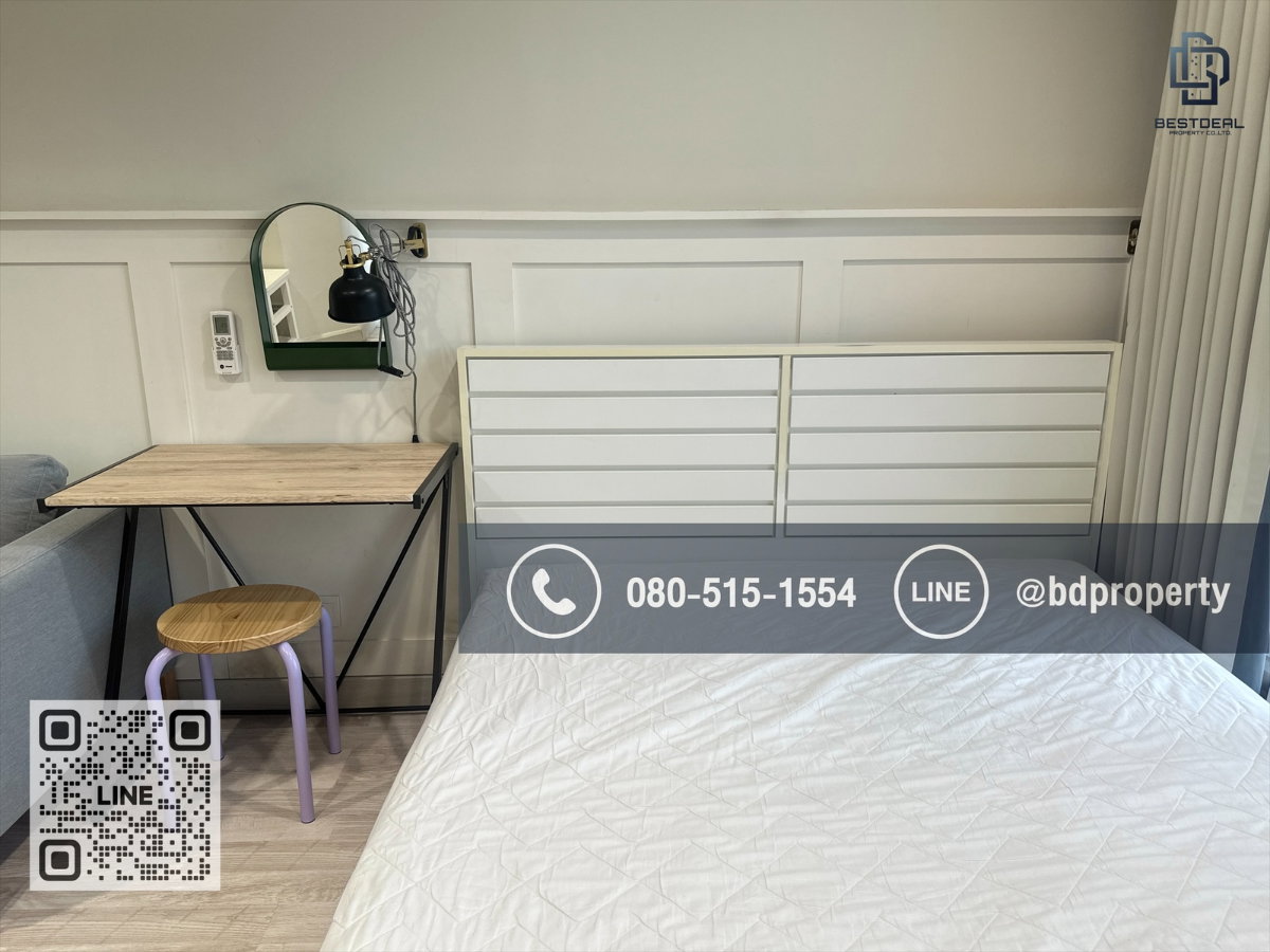 รูป Bestdeal ขายด่วน Studio 22 sqm.ห้องสวย พร้อมเฟอร์นิเจอร์บิ้วอิน ขายเพียง 3.39 ล้าน อยู่เองหรือ ดูลงทุนไม่ควรพลาด ใกล้MRT และ เซ็นทรัลพระราม 9 - รูปที่ 4/14