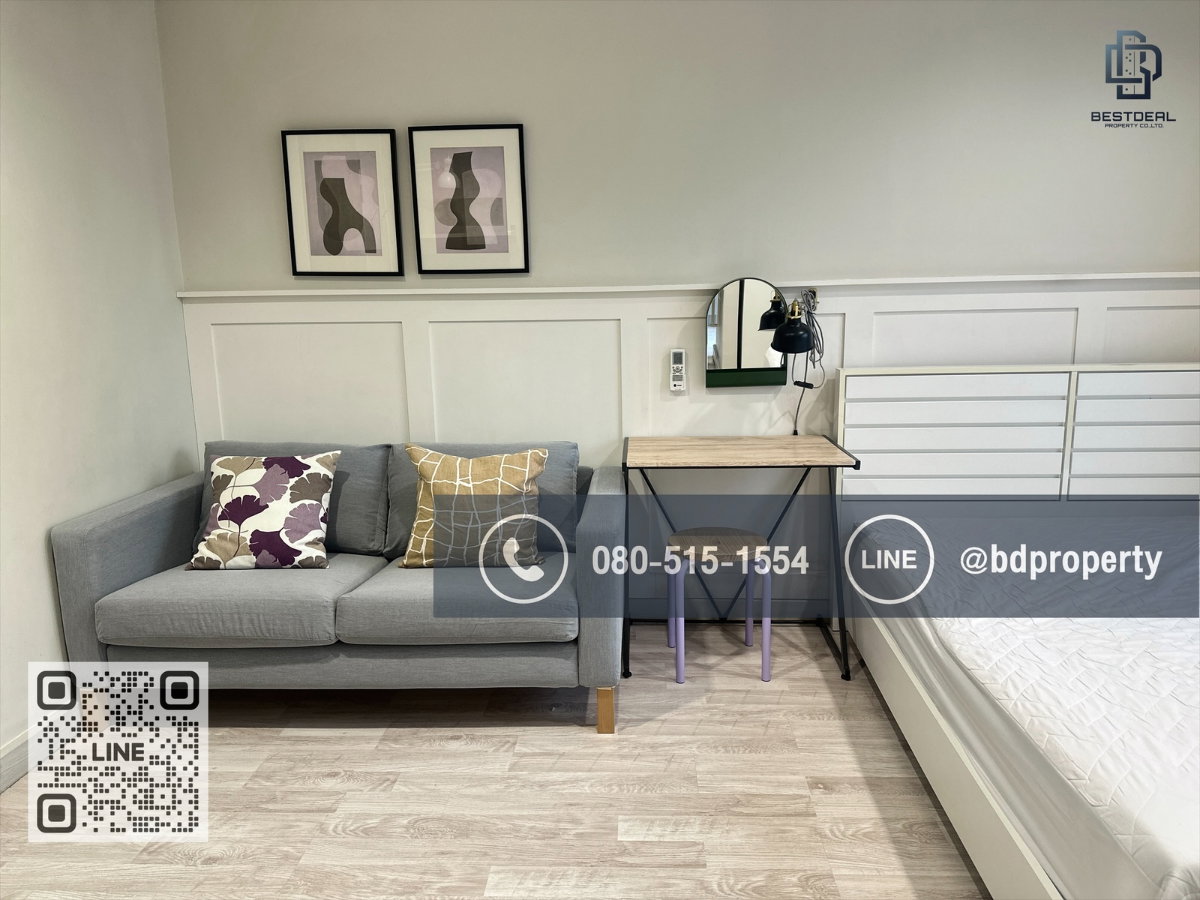 รูป Bestdeal ขายด่วน Studio 22 sqm.ห้องสวย พร้อมเฟอร์นิเจอร์บิ้วอิน ขายเพียง 3.39 ล้าน อยู่เองหรือ ดูลงทุนไม่ควรพลาด ใกล้MRT และ เซ็นทรัลพระราม 9 - รูปที่ 2/14