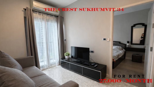 รูปภาพ 🍀🍀🍀 Rare Unit ❤️🔥 For Rent 📍 The Crest Sukhumvit 34 🚆 Near Thong Lo BTS Station (Line: @rent2022) ✨ Ready to move in 🔖 PC: A10941