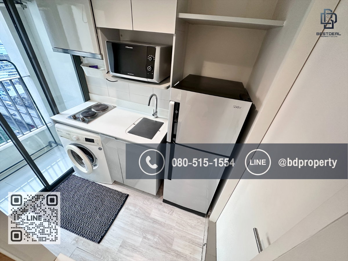 รูป Bestdeal ขายด่วน Studio 22 sqm.ห้องสวย พร้อมเฟอร์นิเจอร์บิ้วอิน ขายเพียง 3.39 ล้าน อยู่เองหรือ ดูลงทุนไม่ควรพลาด ใกล้MRT และ เซ็นทรัลพระราม 9 - รูปที่ 9/14