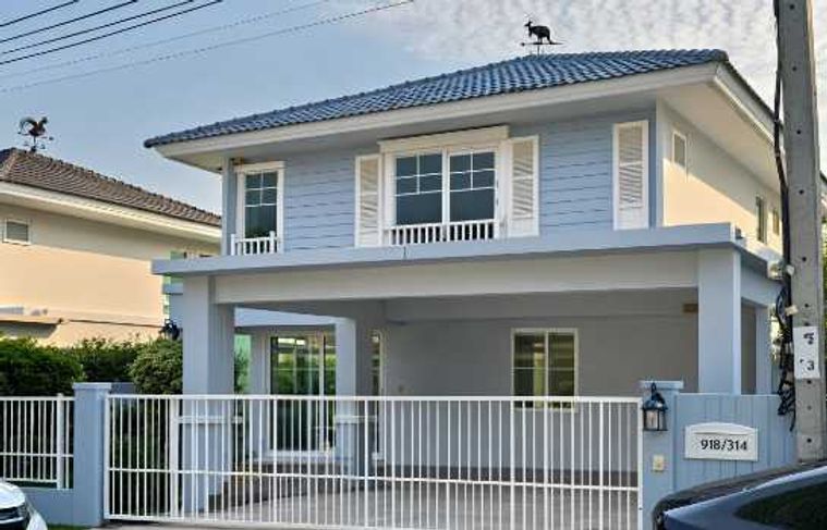 Single house for sale, Villaggio Pracha Uthit 90, 51 sq.wah, 134 sqm, 3 bedrooms, 3 bathrooms, 2 floors, 2 parking spaces.