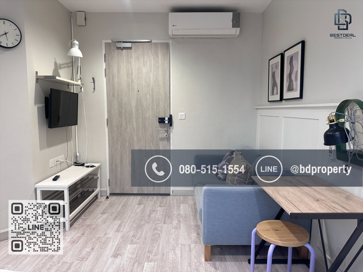 Bestdeal ขายด่วน Studio 22 sqm.ห้องสวย พร้อมเฟอร์นิเจอร์บิ้วอิน ขายเพียง 3.39 ล้าน อยู่เองหรือ ดูลงทุนไม่ควรพลาด ใกล้MRT และ เซ็นทรัลพระราม 9