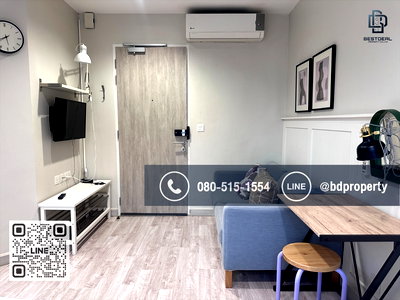 ขายคอนโด : Bestdeal ขายด่วน  Studio 22 sqm.ห้องสวย พร้อมเฟอร์นิเจอร์บิ้วอิน ขายเพียง 3.39 ล้าน อยู่เองหรือ ดูลงทุนไม่ควรพลาด ใกล้MRT และ เซ็นทรัลพระราม 9