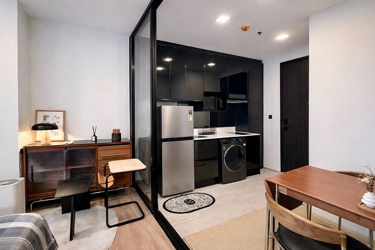 รูป ให้เช่า Condo Noble Around Ari ห้องสวย สไตล์ Minimal Mid-Century ห้องริมเป็นส่วนตัว เฟอร์และเครื่องใช้ไฟฟ้าครบ - รูปที่ 7/9