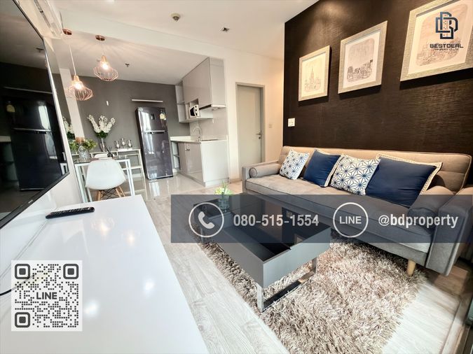 Bestdeal ขายด่วน!!! 2 ห้องนอน 55 ตร.ม.  ห้องสวย ชั้นสูง เครื่องใช้ไฟฟ้าครบพร้อม ขายเพียง 8.59 ล้าน* ราคาร่วมทุกค่าใช้จ่าย ใกล้MRT และ เซ็นทรัลพระราม 9