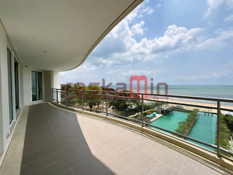 FQ🗺️KT0327🐶3Bedroom 1Maidroom 217sqm tower A Low-floor🏖️Sea view Large Balcony🌅Reflection Jomtien Beach Pattaya