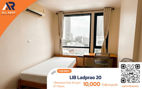 🔥 Best price! In the project LIB Ladprao 20, 8th floor, beautiful room, vintage minimalist style, only 10,000.