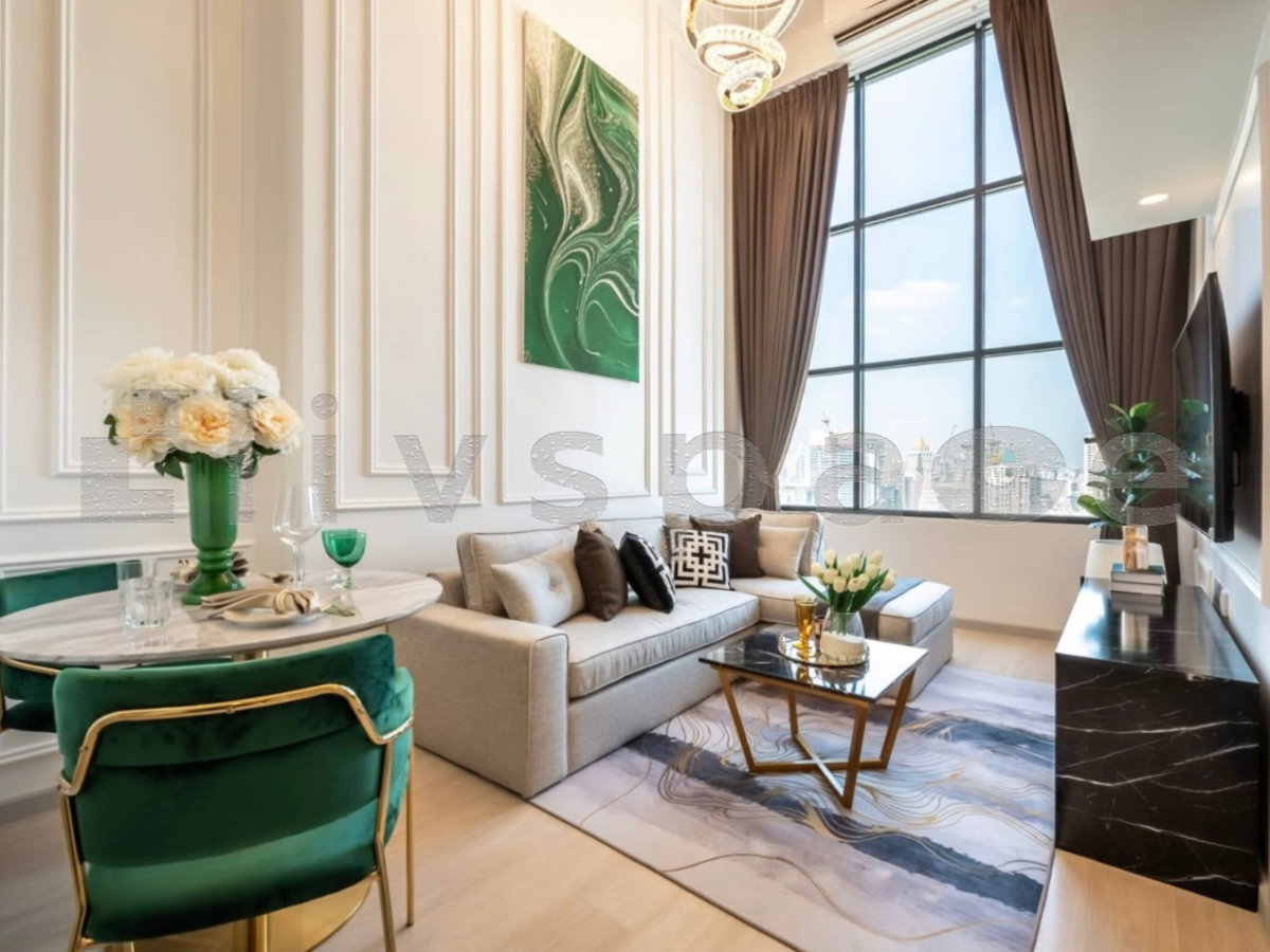 รูป ▚ LH187ツให้เช่า: Knightsbridge Prime Sathorn 2BR (Duo Space) 44ตรม. 36K🏙️✨ ห้องสวยมาก! เพดานสูง โปร่งโล่ง แต่งครบ พร้อมห้องทำงานส่วนตัว - รูปที่ 1/13