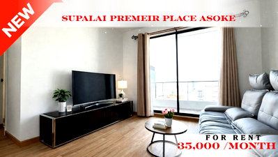 Condos for rent Asoke Road : 🍀🍀 Fully Furnished 💝 📌 For Rent: Supalai Premier Place Asoke 🚇 Near MRT Phetchaburi ✨ (Line:@rent2022 )Ready to move in ✨  Property Code: A10953