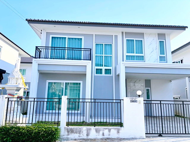 รูป อยู่วิทยา ใกล้ มเทคโนโลยีมหานคร 900ม.บ้านเดี่ยว 2ชั้น สระว่ายน้ำ 52ตร.วา 4นอน บิ๊กซี หนองจอก2.23กม. แม็คโคร 5แอร์ 3น้ำ - รูปที่ 2/8