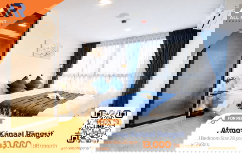 🔥 Rare Find! Atmoz Kanaal Rangsit. Gorgeous waterfront condo for only 13,000 THB. Ready to move in!