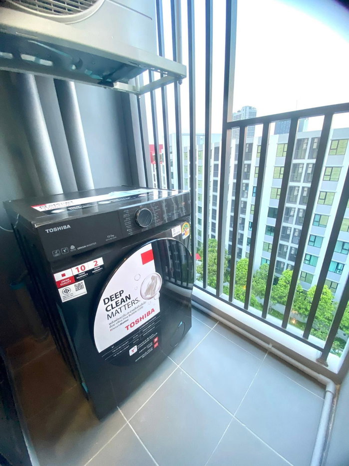 รูป ให้เช่าคอนโด เคฟ วันเดอร์แลนด์ ตึก E 28 ตร.ม.เฟอร์ครบ มีเครื่องซักผ้า ใกล้ ม.ธรรมศาสตร์รังสิต (TR1288) - รูปที่ 9/9