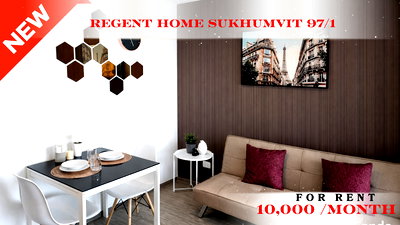 Condos for rent Bangkok : 🍀🍀 Fully Furnished 💝 📌 For Rent: Regent Home Sukhumvit 97/1 🚆 Near BTS Bang Chak ✨Line: @rent2022✨ Ready to move in  PC: A00819 