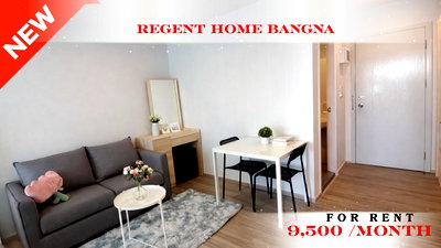 Condos for rent Bangkok : 🍀🍀 Cozy Room 🍀 📌 For Rent: Regent Home Bangna 🚆 Near BTS Bang Na (Line: @rent2022 )✨ Ready to move in ✨  Property Code: A10980 