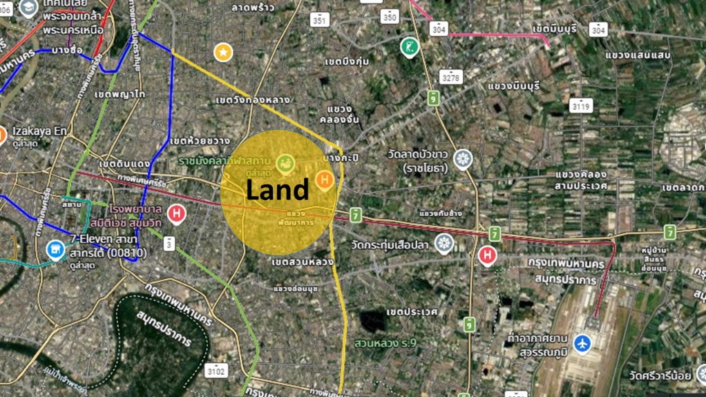 รูป ขายที่ดินเปล่า ใกล้รถไฟฟ้าสายสีเหลือง สถานีศรีกีฑา ทำเลดี ราคาถูก  - รูปที่ 4/4