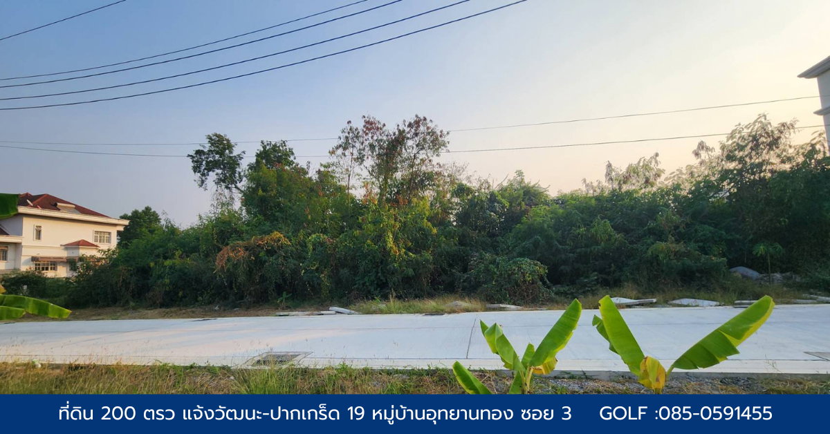 รูป ที่ดิน 200 ตรว แจ้งวัฒนะ-ปากเกร็ด 19 หมู่บ้านอุทยานทอง, นนทบุรี - รูปที่ 4/4