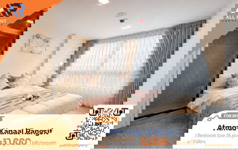 🔥 Urgent! Fully furnished unit at Atmoz Kanaal Rangsit. Only 13,000 THB/month. Best value in the area!