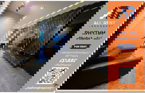 🔥 Large room 46 sq m., 28th floor, city view! Rhythm Phahol - Ari, only 23,000 baht, near BTS Saphan Khwai, less than 1 kilometer.
