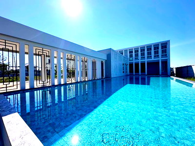 เช่าบ้านเดี่ยว ม.เทคโนโลยีมหานคร : บ้านเดี่ยว 2ชั้น สระว่ายน้ำ 52ตร.วา 4นอนอยู่วิทยา ใกล้ มเทคโนโลยีมหานคร 900ม. บิ๊กซี หนองจอก2.23กม. แม็คโคร 5แอร์ 3น้ำ