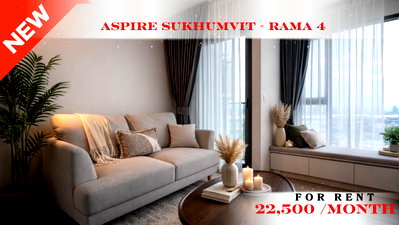 Condos for rent : 🍀🍀 Modern Room 💙 📌 For Rent: Aspire Sukhumvit Rama 4 🚆 Near BTS Phra Khanong (Line: @rent2022 )✨ Ready to move in ✨  Property Code: A11002