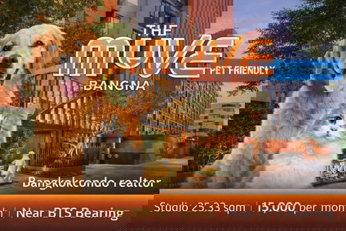 🍀🍀 Pet-Friendly 🐶🐱 📌 For Rent: The Muve Bangna 🚆 Near BTS Bearing(Line: @rent2022) ✨ Ready to move in ✨ Property Code: A10991