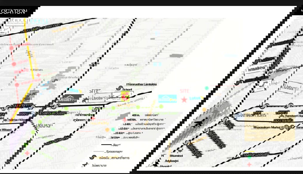 รูป ที่ดินใกล้ถนนลำลูกกา เดินทางสายไหม–รังสิตสะดวก 36-3-6 ไร่ - รูปที่ 1/3