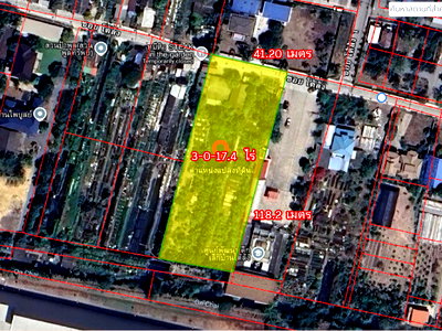 ที่ดิน กระทุ่มแบน สมุทรสาคร : ขายที่ดิน ใกล้โลตัส กระทุ่มแบน สมุทรสาคร 3 ไร่ 17.4 ตร.วา