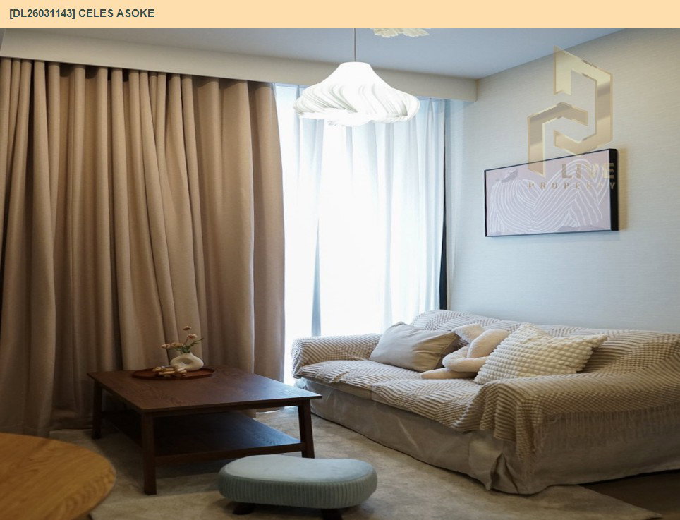 รูป DL26031143 ให้เช่าคอนโด เซอเลส อโศก (CELES Asoke) ใกล้ BTS อโศก พร้อมเข้าอยู่ โทรด่วน 0614453194 LineID @162cjixi - รูปที่ 3/10