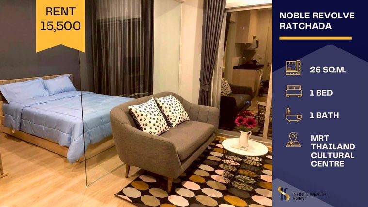 🌟 ด่วน! ห้องสวย ราคาดีมาก ต้องรีบจองก่อนหลุด! 🌟 🏢 ปล่อยเช่าคอนโด Noble Revolve Ratchada ห้องพร้อมอยู่ 💫