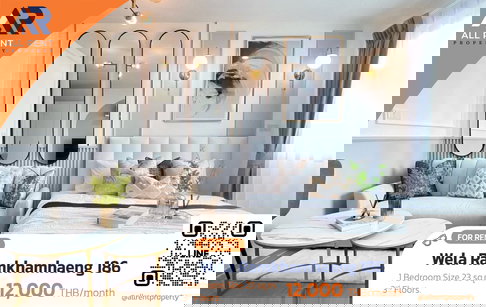 🔥 Only 12,000 baht! Wela Ramkhamhaeng 186, beautiful room, fully furnished, ready to move in, great value.