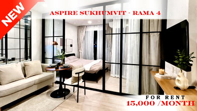 Condos for rent Gateway Ekamai : 🍀🍀 Modern Room 💙 📌 For Rent: Aspire Sukhumvit Rama 4 🚆 Near BTS Phra Khanong (Line: @rent2022 )✨ Ready to move in ✨  Property Code: A10902 