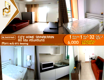 Condos for rent ikea bangna : DL26031165 Condo for rent, City Home Srinakarin near BTS Bearing, ready to move in, call urgently 0638692663 LineID @523dslwi