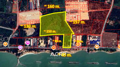 ที่ดิน เมืองระยอง ระยอง : ขายที่ดินทำเล เลียบชายหาดสุชาดา ตำบลเนินพระ อ.เมือง ระยอง รหัส 00160202
