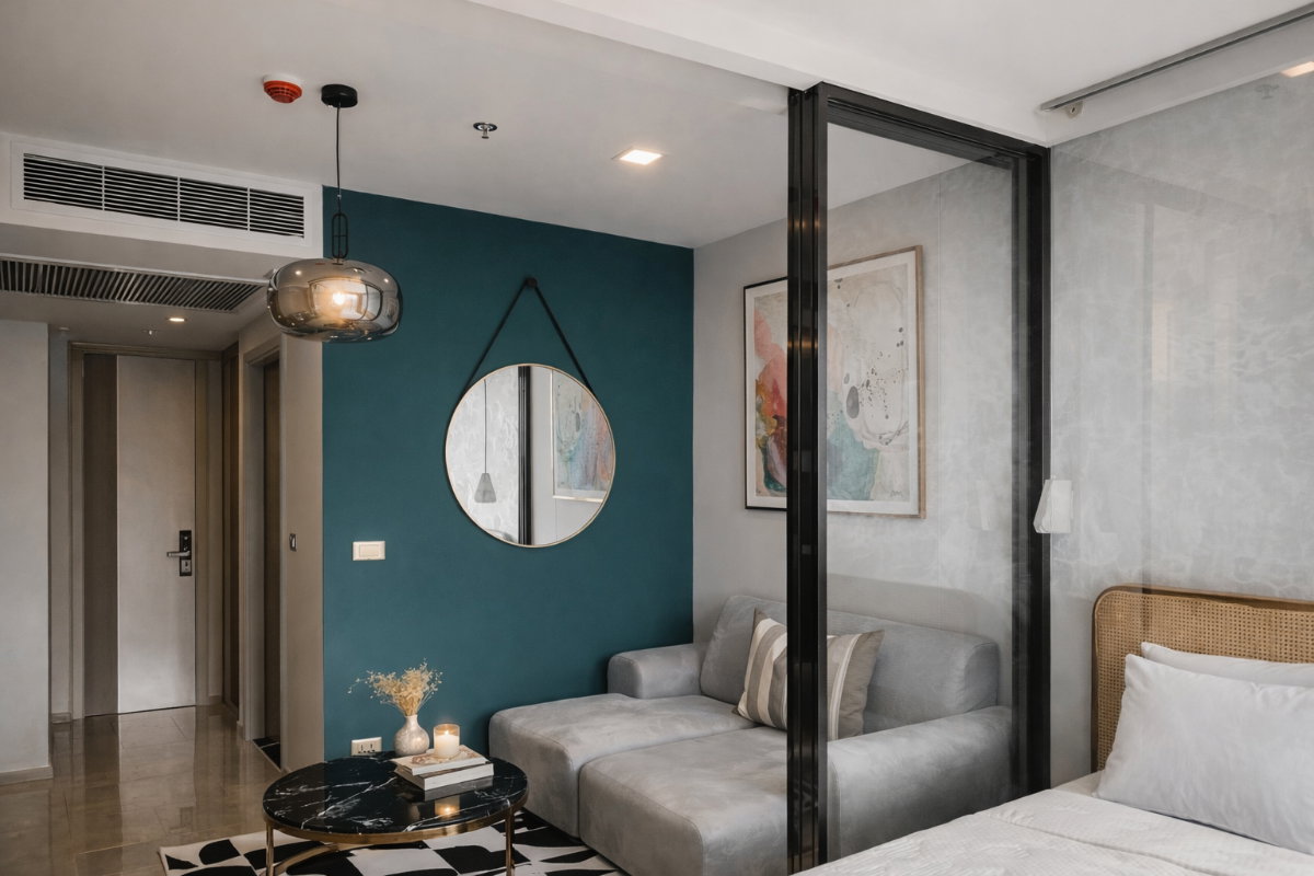 รูป 🍀🍀 Cozy room🍀 ให้เช่า📌 วัน ไนน์ ไฟว์ อโศก-พระราม 9 (Line:@rent2022)MRT พระราม9 ✨พร้อมเข้าอยู่ ✨ A08114 - รูปที่ 4/13