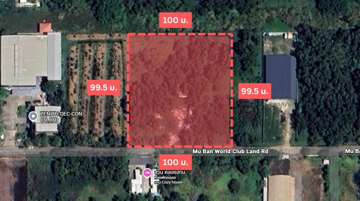 รูป ขาย ที่ดินเปล่า 6 ไร่ คลอง 3 อ.คลองหลวง ปทุมธานี ถมแล้ว แปลงสี่เหลี่ยมสวย  - รูปที่ 2/6