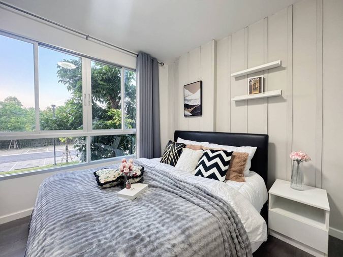 ให้เช่าคอนโด ดีคอนโด แคมปัส รีสอร์ท บางนา ตึก C  ชั้น 2 ขนาด 30 ตร.ม. ราคา 12,000 บาท ใกล้ ม.เอแบค บางนา