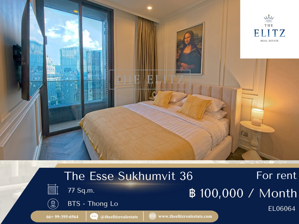 รูป ✨ ความประณีตในทุกตารางนิ้ว เพื่อผู้ครอบครองที่คู่ควร The ESSE Sukhumvit 36 ห้องสวย สเปกพรีเมียม เพดานสูง โปร่งสบายพร้อมวิวเมืองสุดสายตา 💕 - รูปที่ 1/12